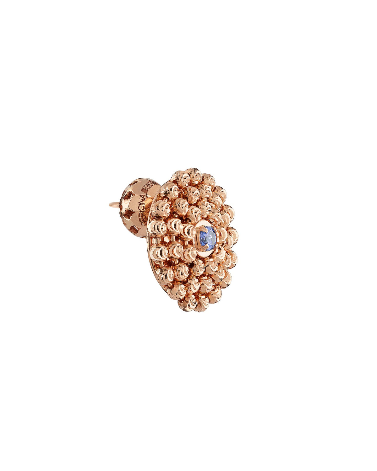 Mimosa Earrings in 18kt Rose Gold and Blue Sapphire