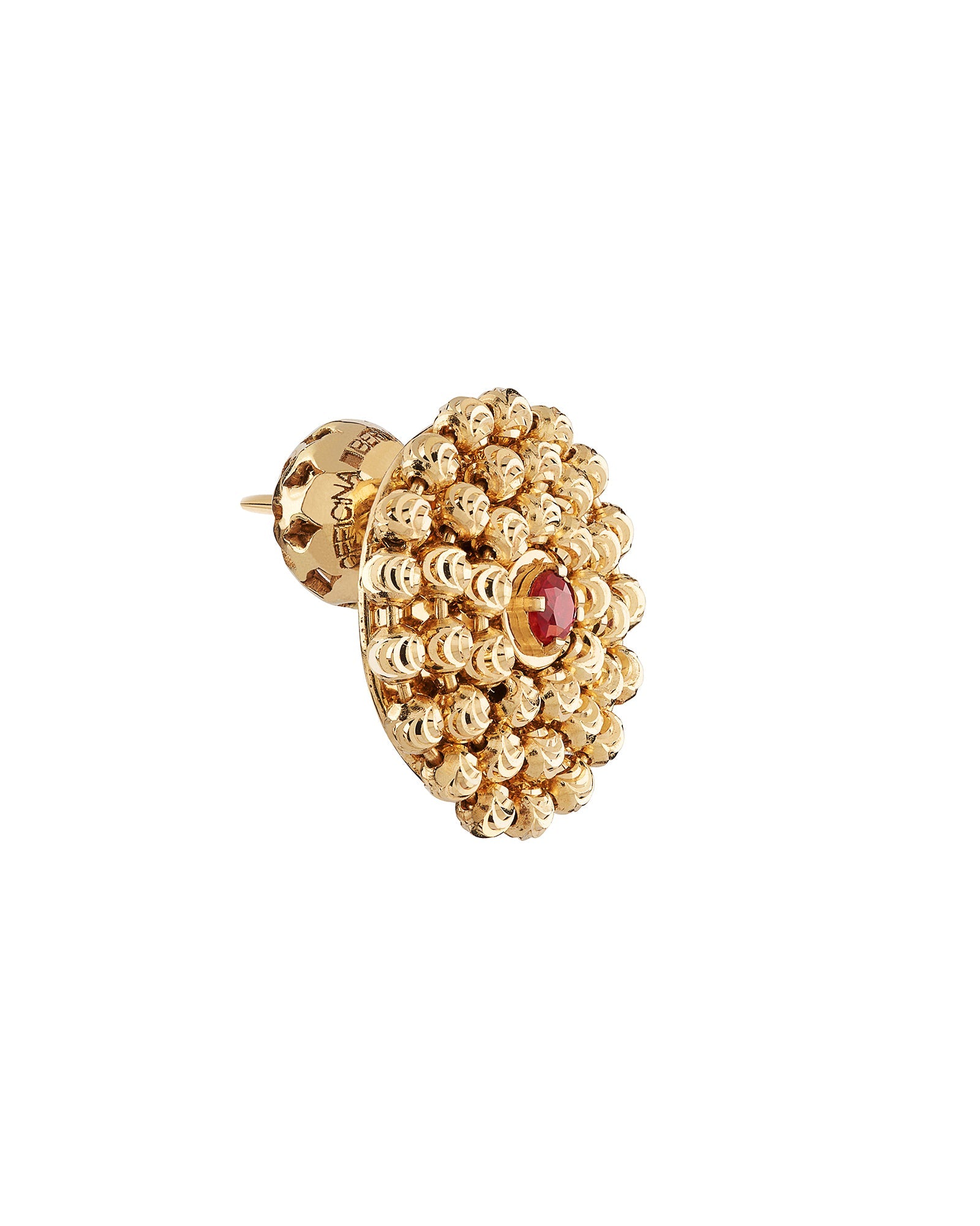 Mimosa Earrings in 18kt Gold and Rubies