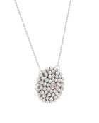 Mimosa Medium Necklace in 18kt White Gold and Pink Sapphire