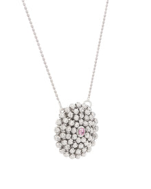 Mimosa Medium Necklace in 18kt White Gold and Pink Sapphire