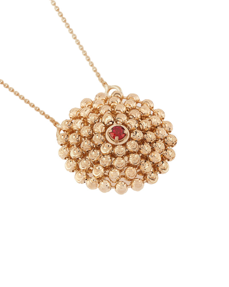 Mimosa Medium Necklace in 18kt Gold and Ruby
