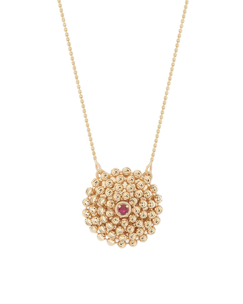 Mimosa Medium Necklace in 18kt Gold and Ruby