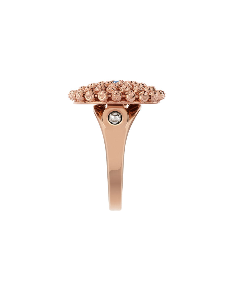 Mimosa Ring in 18kt Rose Gold and Blue Sapphire