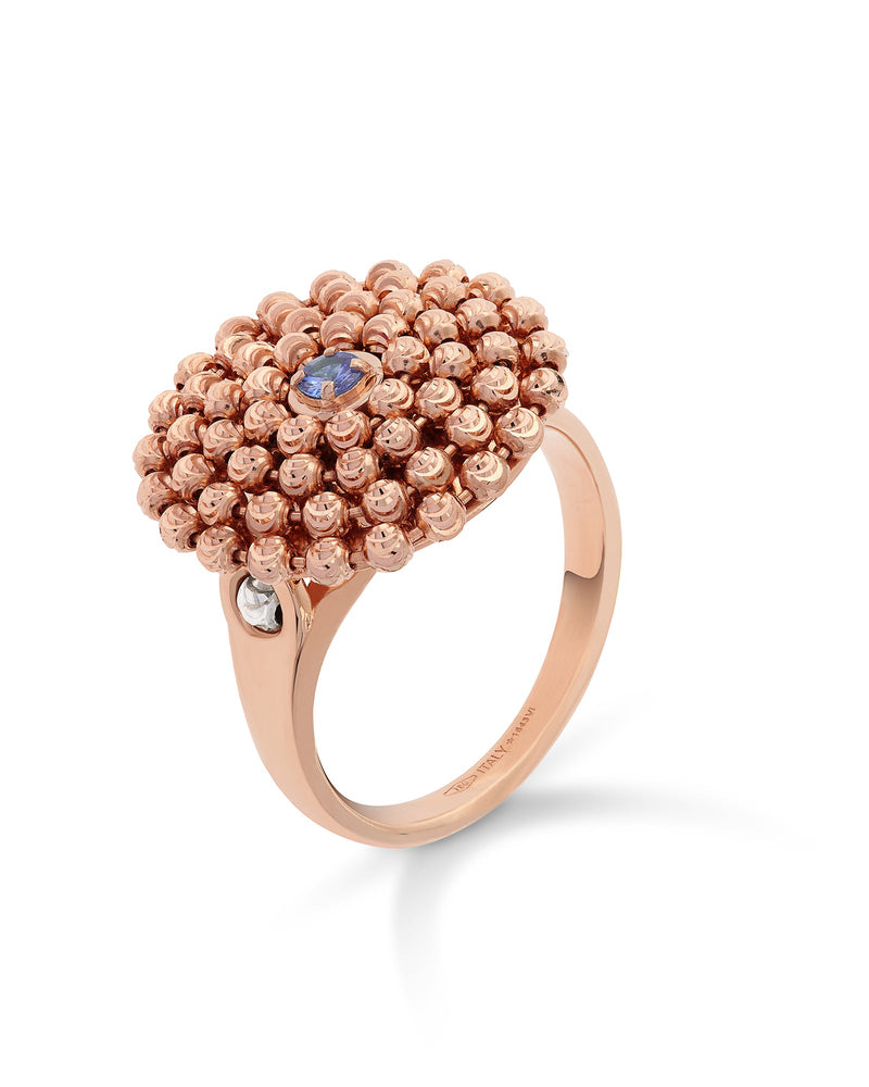 Mimosa Ring in 18kt Rose Gold and Blue Sapphire