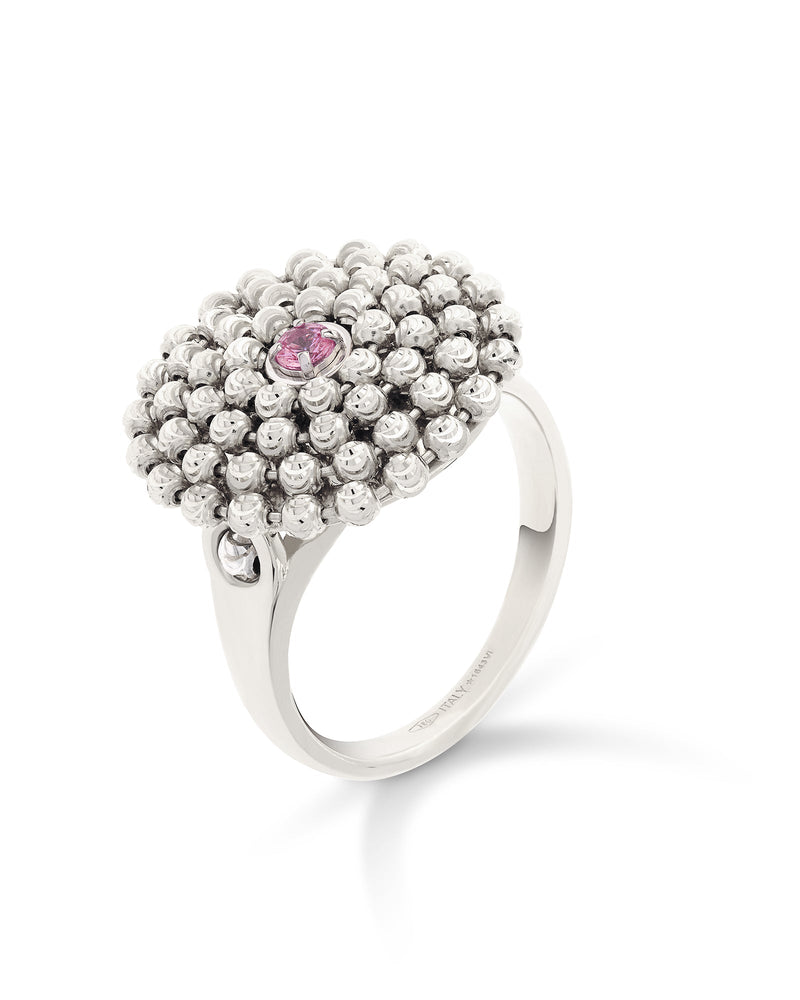 Mimosa Ring in 18kt White Gold and Pink Sapphire