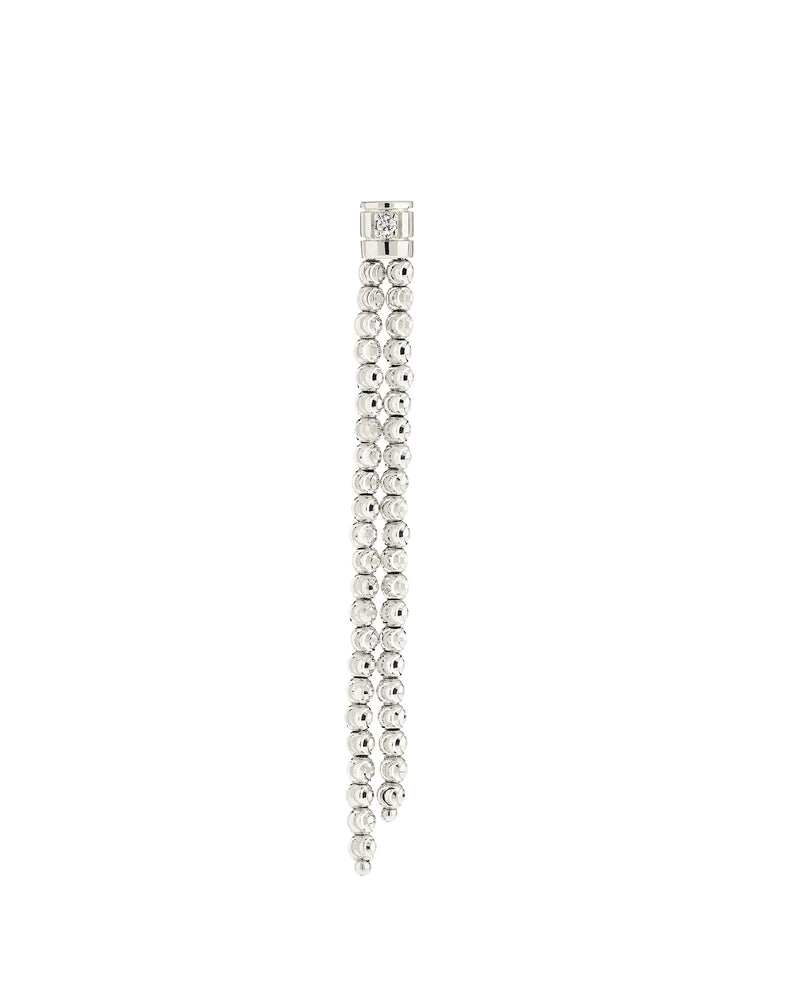 Moon 2 row earrings in 18kt white gold