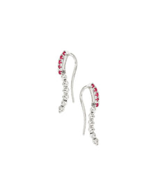 Moon Eden Cuff Earrings in 18kt White Gold and Rubies