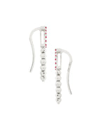 Moon Eden Cuff Earrings in 18kt White Gold and Rubies