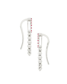 Moon Eden Cuff Earrings in 18kt White Gold and Rubies