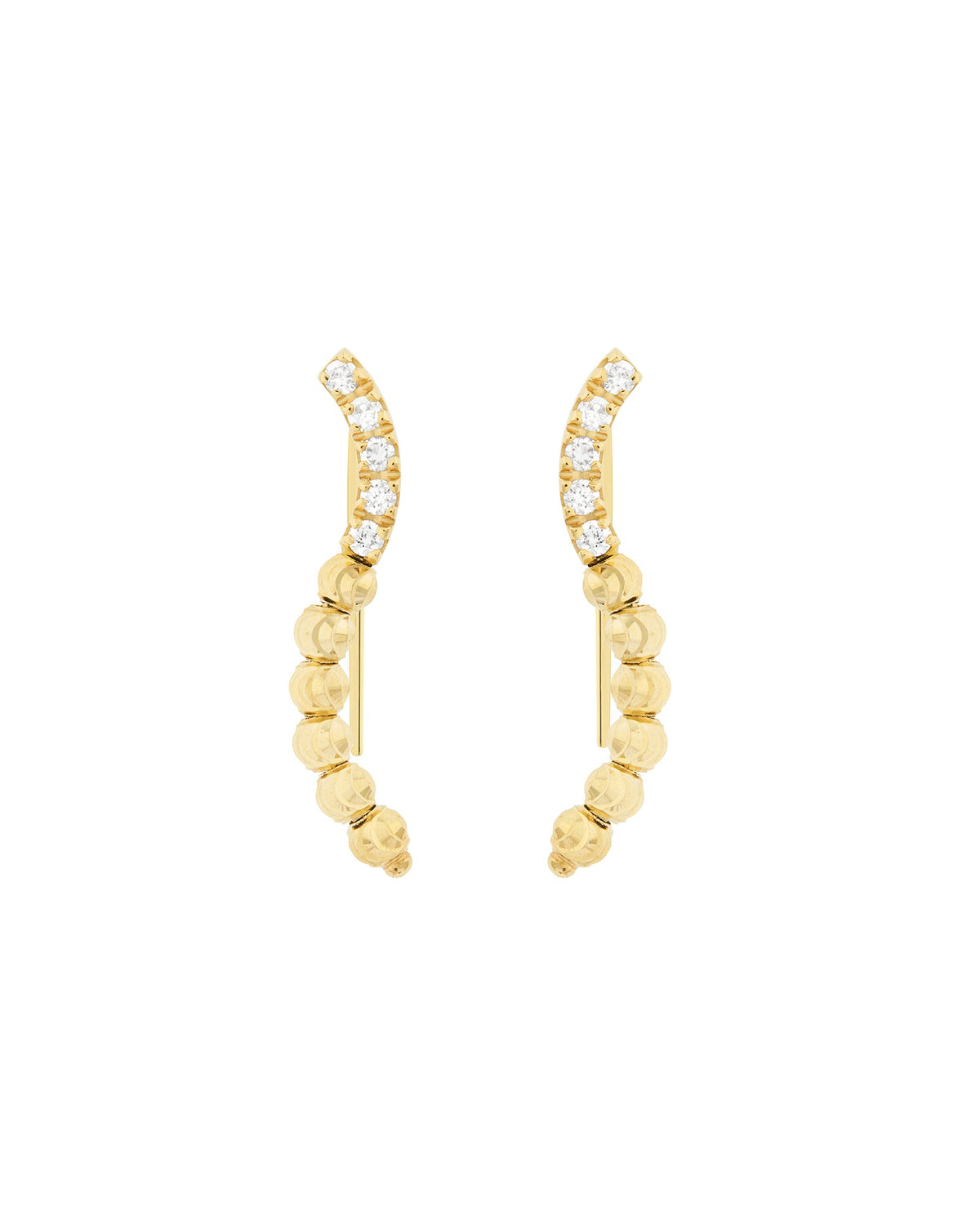 Moon Eden Cuff Earrings in 18kt Gold and Diamonds