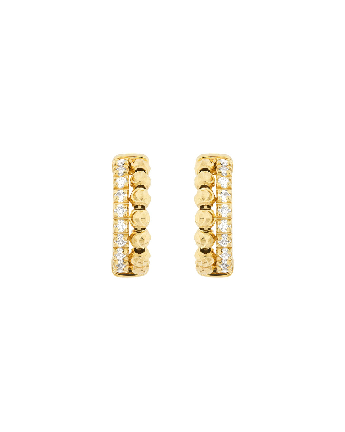 Moon Eden Hoop Earrings in 18kt Gold and Diamonds