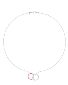 Moon Eden Necklace in 18kt White Gold and Rubies