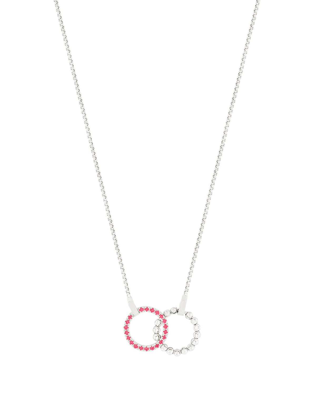 Moon Eden Necklace in 18kt White Gold and Rubies
