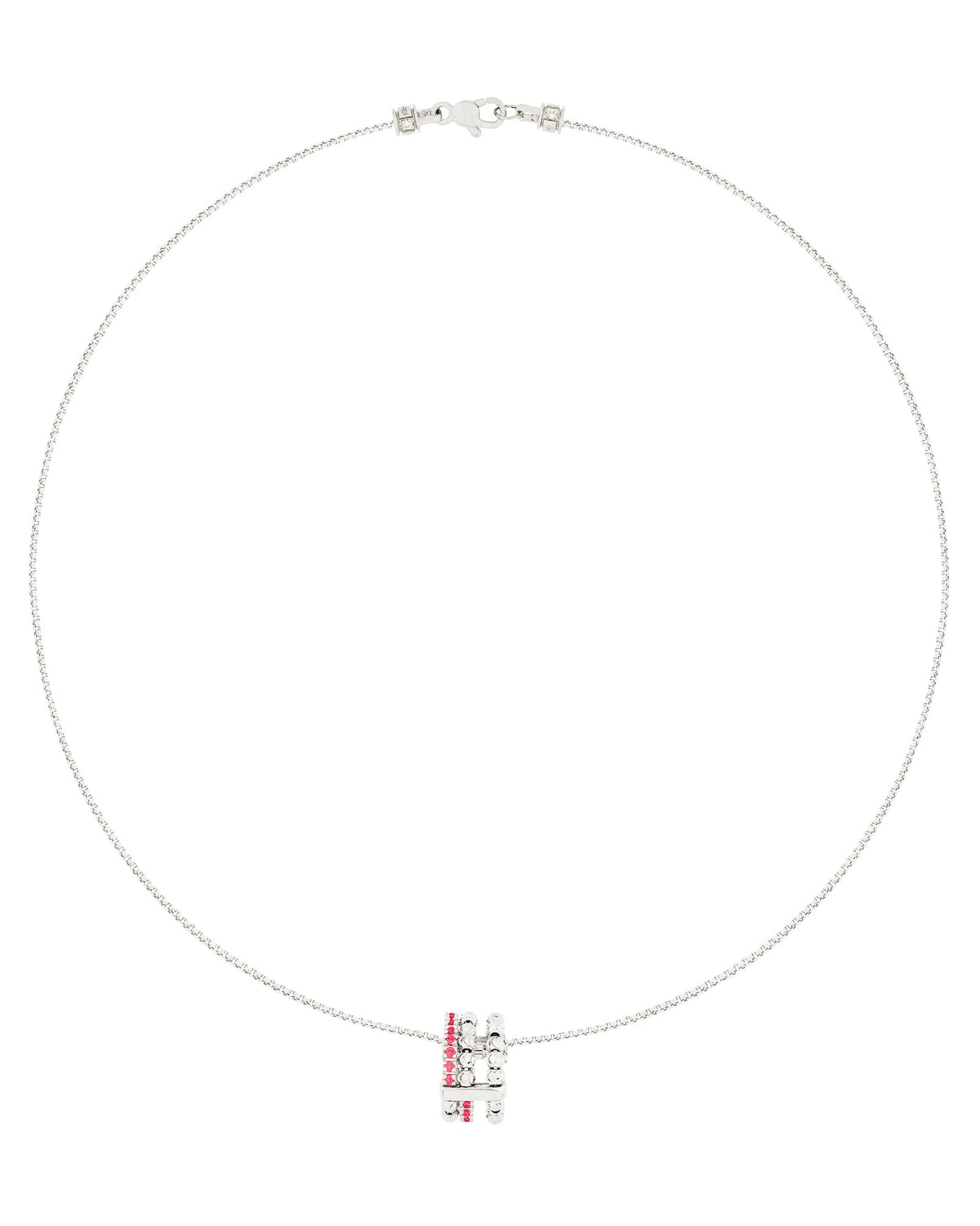 Moon Eden Pendant Necklace in 18kt White Gold and Rubies
