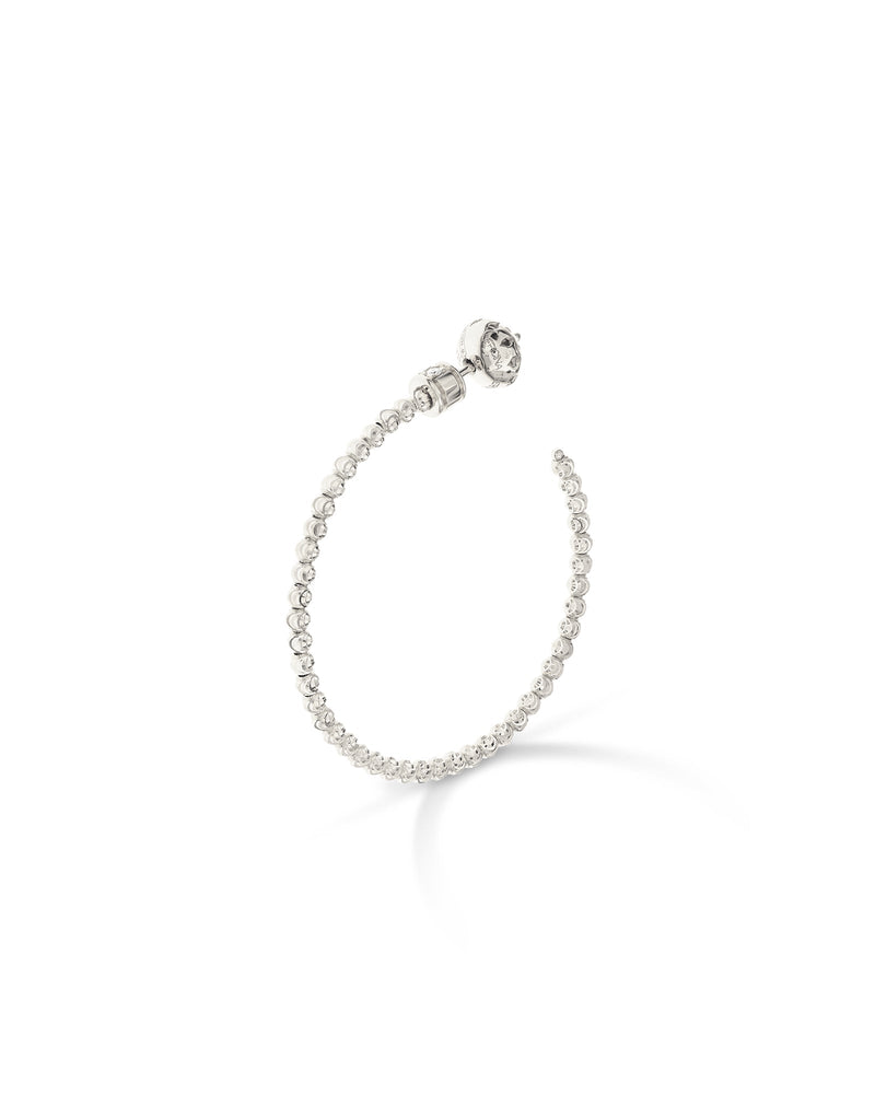 Moon Large Hoop Earrings in 18kt White Gold