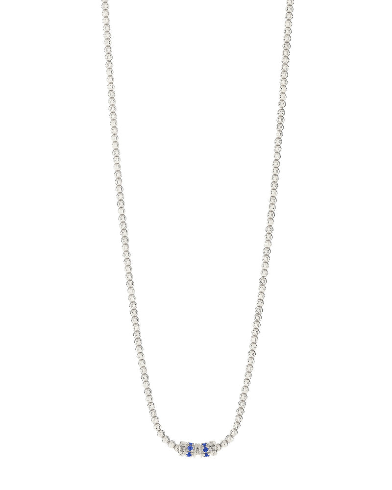 Moon Necklace in 18kt White Gold and Sapphires