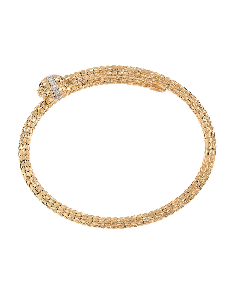 Ophidia Bangle Bracelet in 18kt Gold and Diamonds