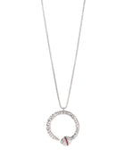 Ophidia Pendant Necklace in 18kt White Gold and Rubies