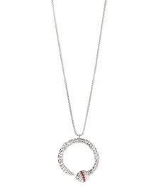Ophidia Pendant Necklace in 18kt White Gold and Rubies