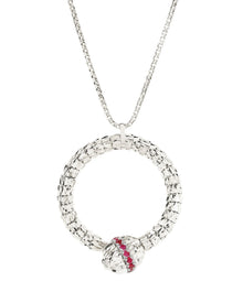 Ophidia Pendant Necklace in 18kt White Gold and Rubies