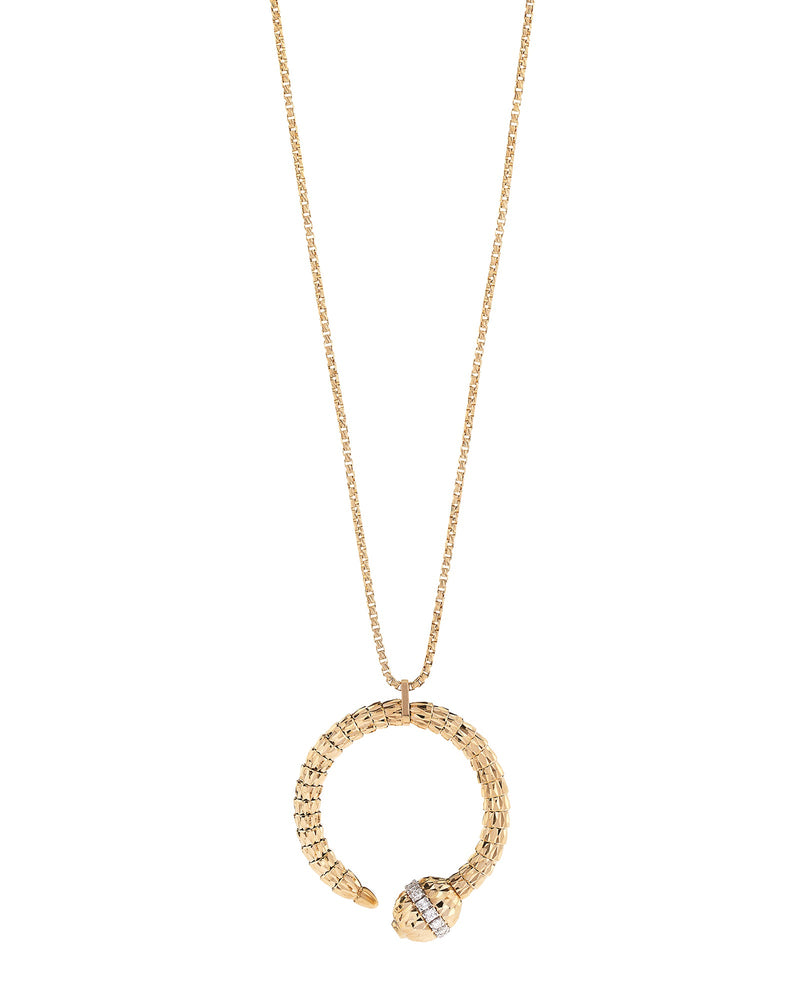 Ophidia Pendant Necklace in 18kt Gold and Diamonds