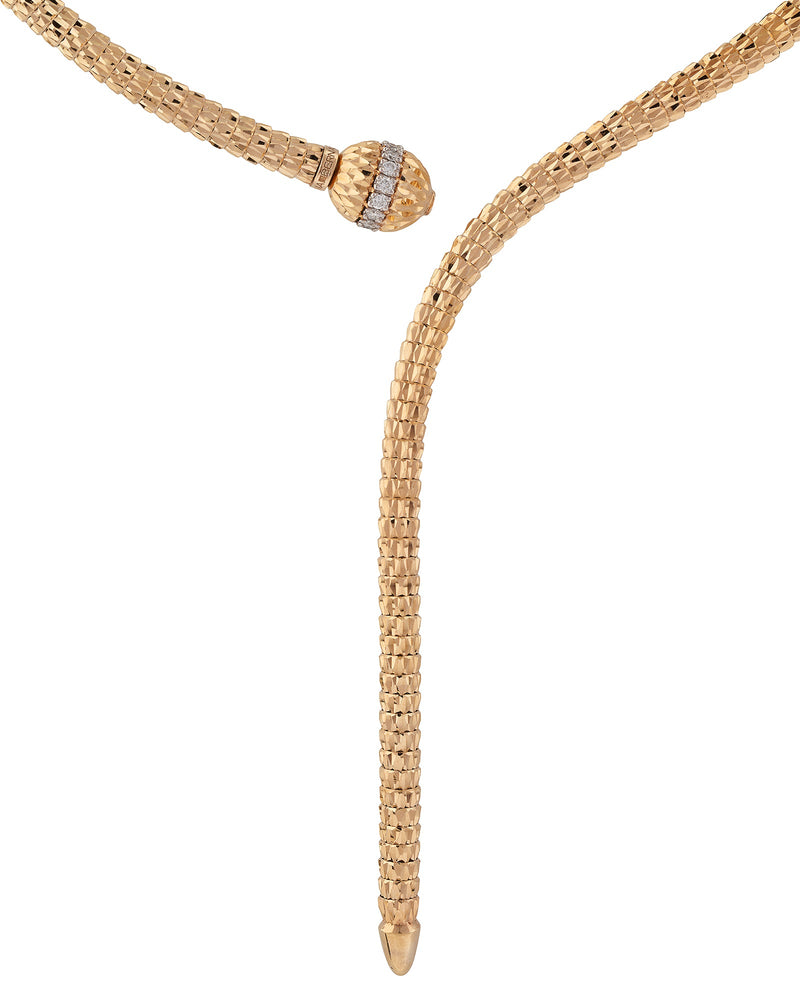 Ophidia Y Necklace in 18kt Gold and Diamonds