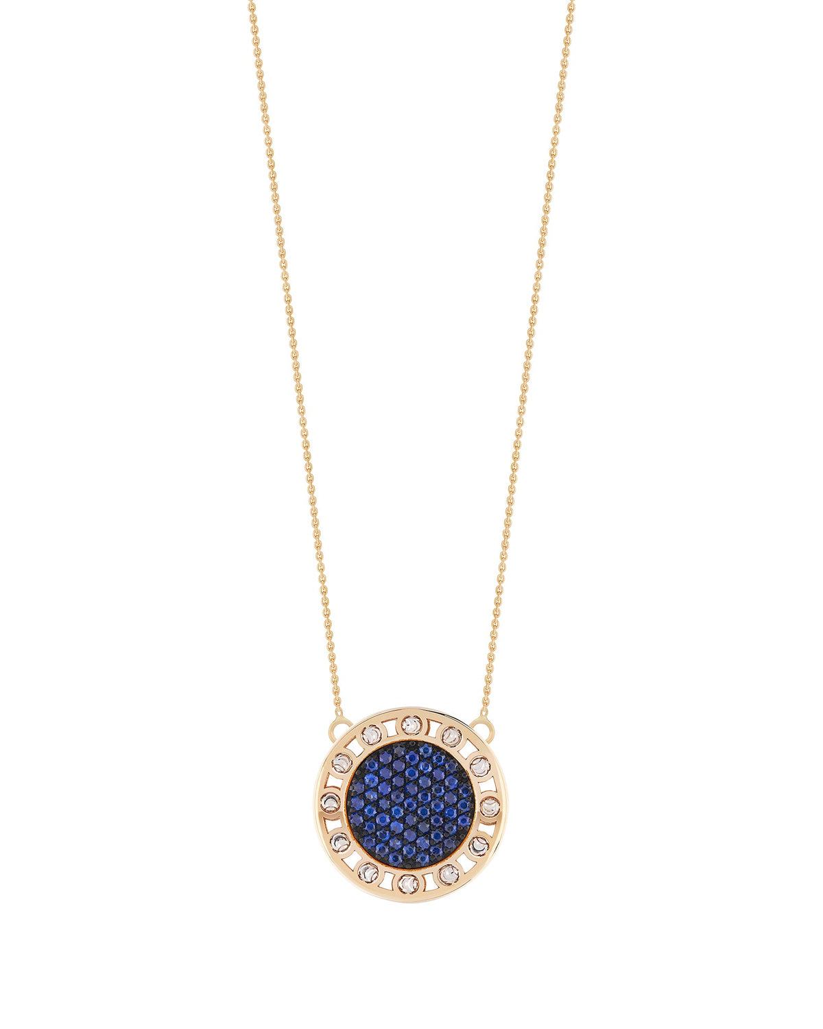 Senzatempo Large Necklace in 18kt Gold and Sapphires