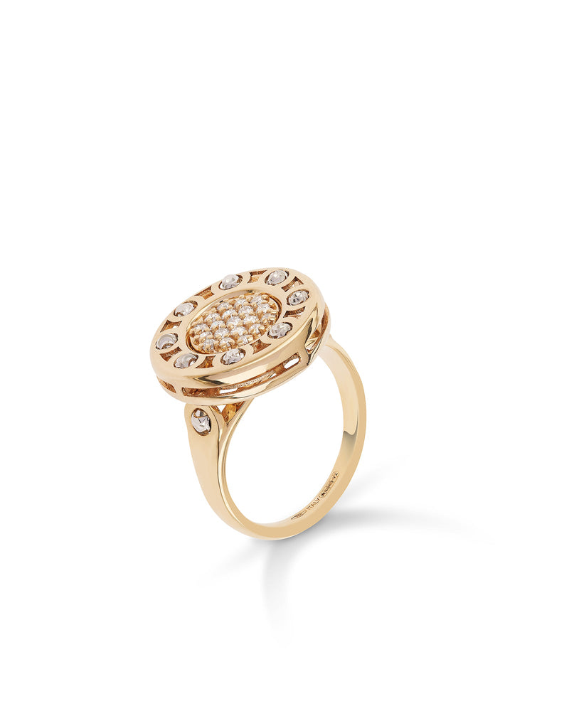 Senzatempo Small Ring in 18kt Gold and Diamonds